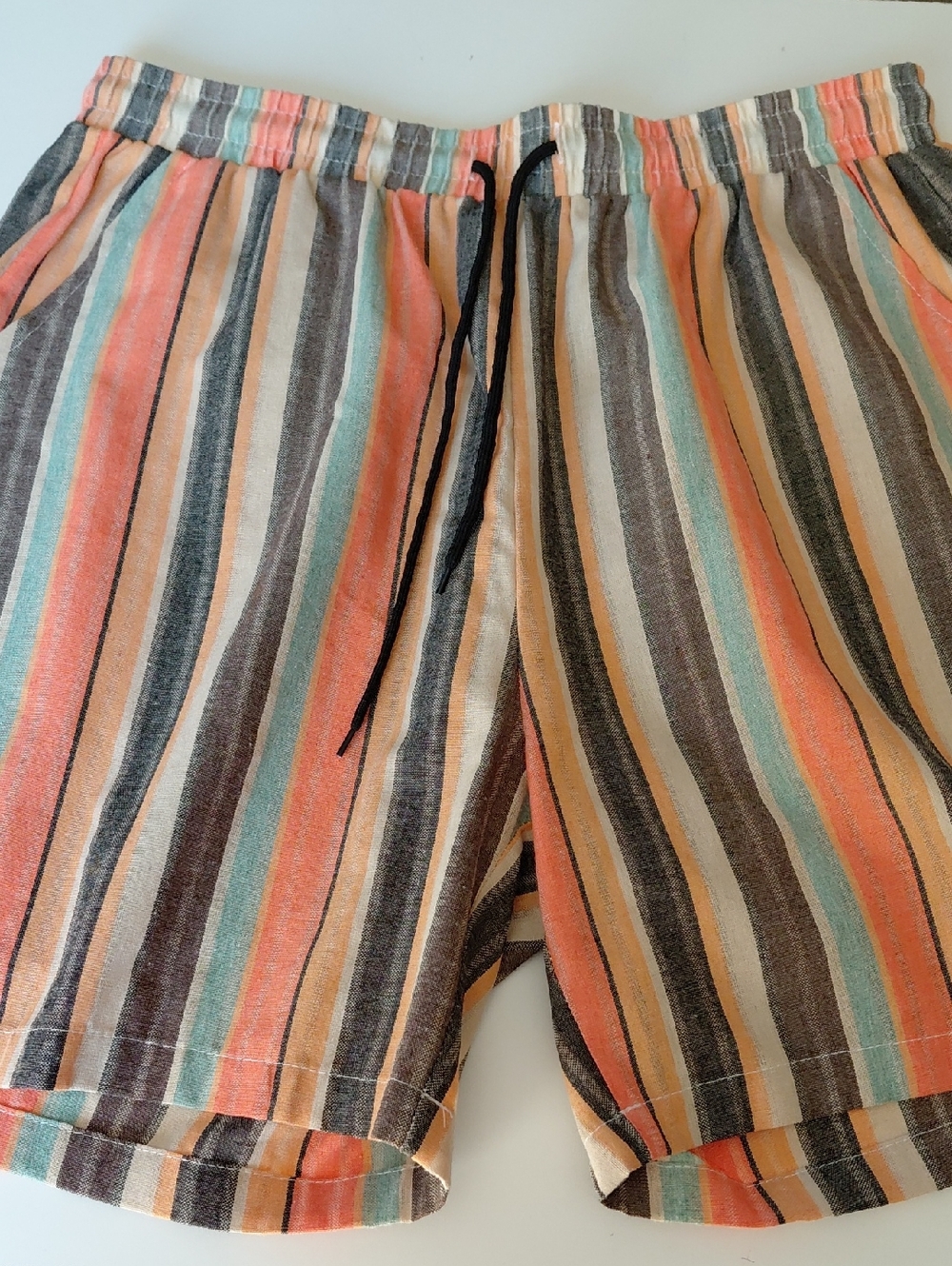 MANFINITY Men's Multicolor Striped Casual Shorts Size Large
